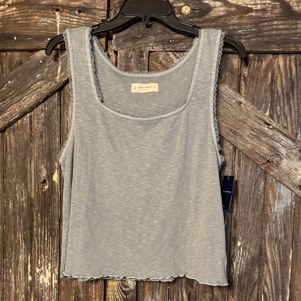 Lucky Brand Grey/Green Tank Top